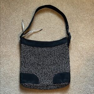 Black and White crochet Shoulder Bag